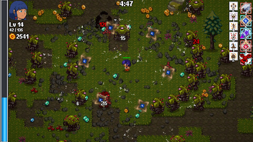 Potężny bohater odpiera falę potworów na jasnej arenie